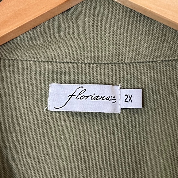 Floriana | Green cotton zip front jacket embroidered details women’s siz… - Picture 2 of 11